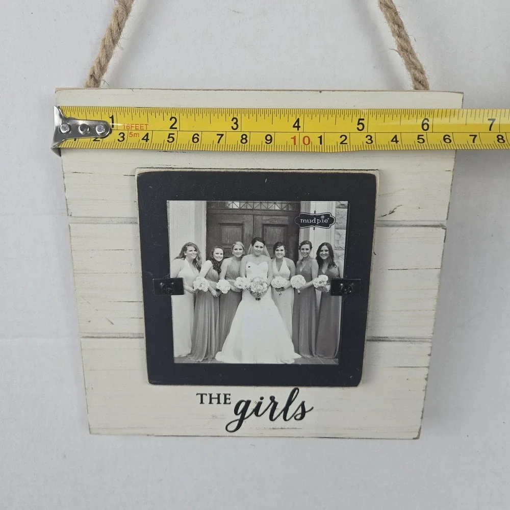 2 Mud Pie The Guys & The Girls Wedding Party Photo Frames White Shiplap NEW